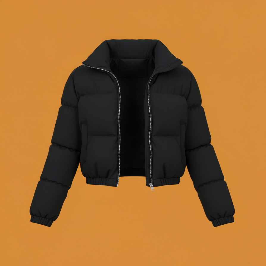 Womens Quilted Puffer Jacket Padded Ruched Zip Up Winter Casual Coat - Image 5