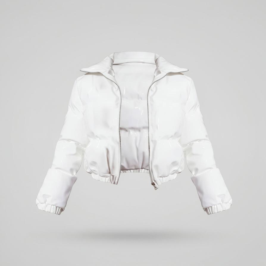 Womens Quilted Puffer Jacket Padded Ruched Zip Up Winter Casual Coat - Image 4
